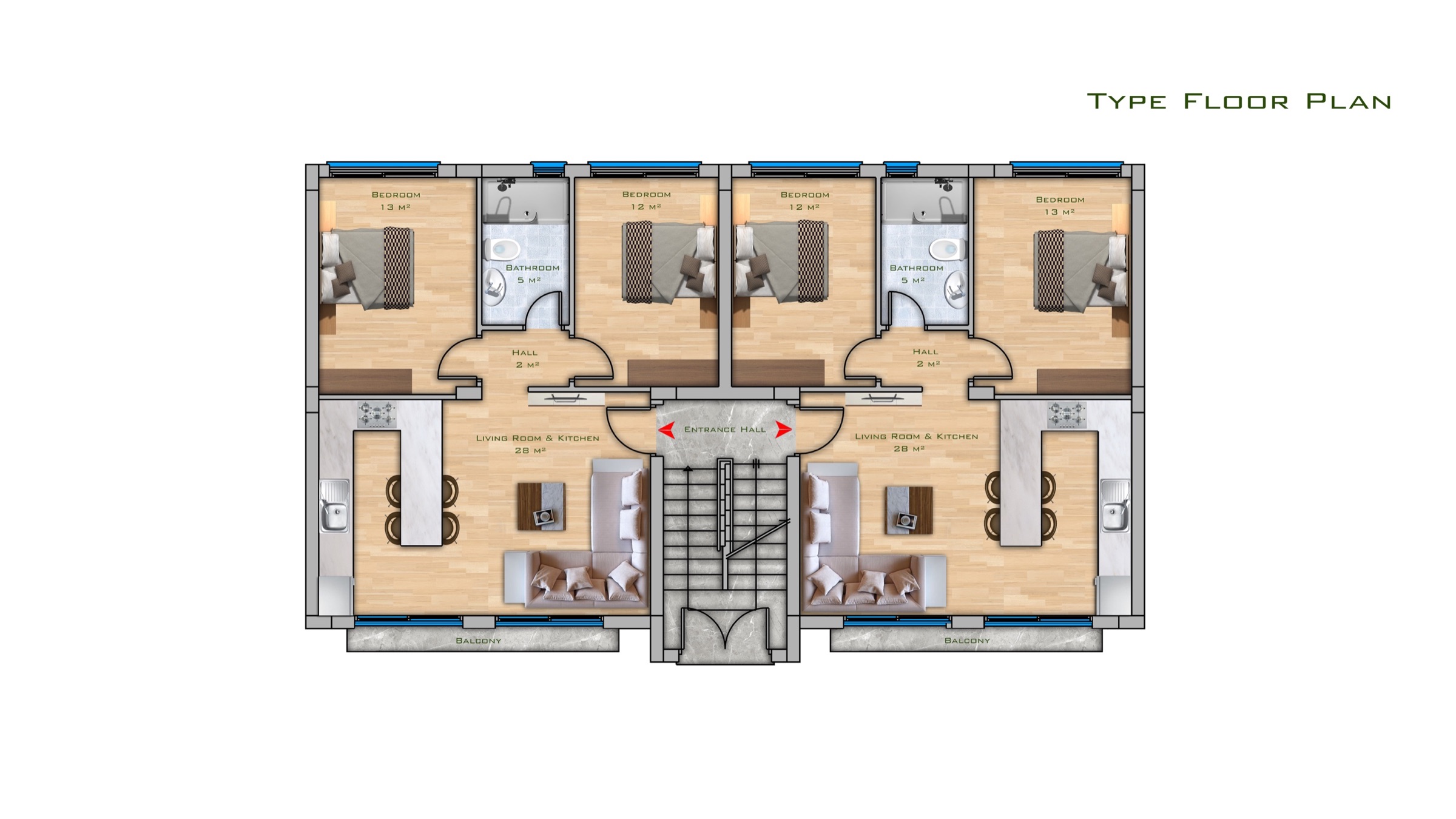 Планировка 2+1 Grand Lapta