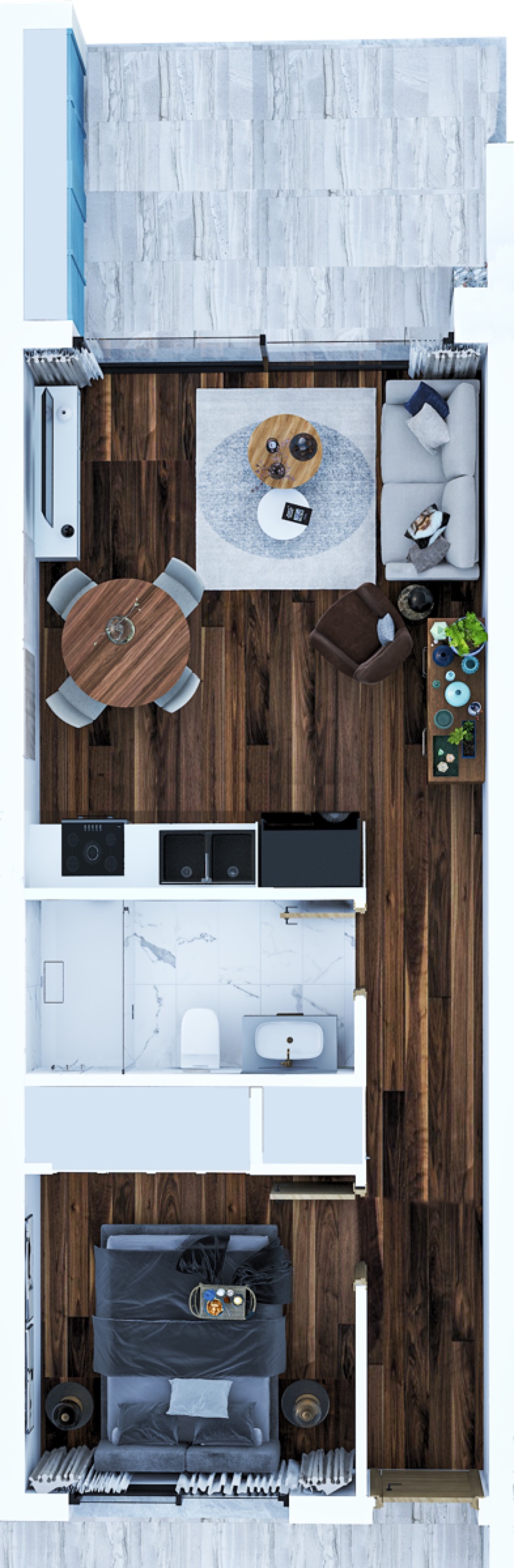 Планировка студии Habitat